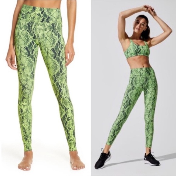 ALO Yoga Pants - Alo Yoga High-Waist Vapor Green Snakeskin Leggings